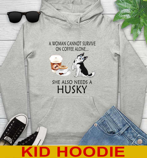 Women cannot survive on coffee alone she also need a HUSKY tshirt 112