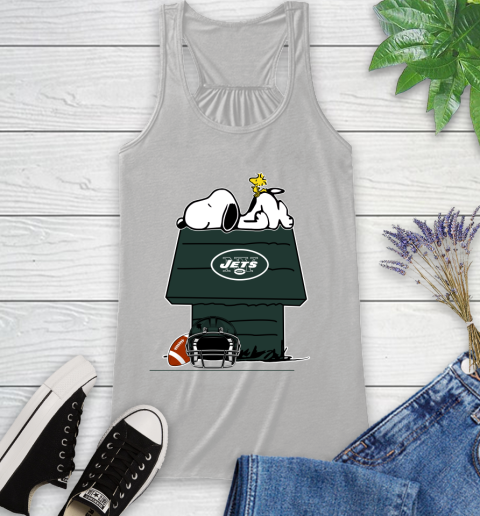 New York Jets NFL Football Snoopy Woodstock The Peanuts Movie Racerback Tank