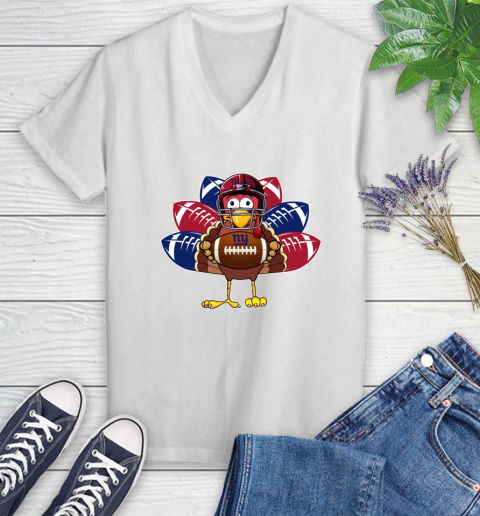 New York Giants Turkey Thanksgiving Day Women's V-Neck T-Shirt