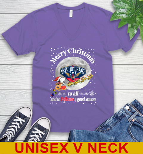 New Orleans Pelicans Merry Christmas To All And To Pelicans A Good Season NBA Basketball Sports V-Neck T-Shirt 8