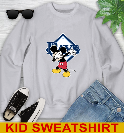 Tampa Bay Rays MLB Baseball Dabbing Mickey Disney Sports Youth Sweatshirt 4
