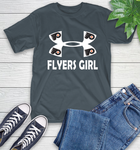 NHL Philadelphia Flyers Girl Under Armour Hockey Sports T-Shirt 10