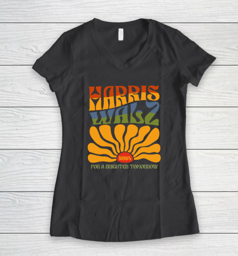 Harris Waltz For A Brighter Tomorrow Boho Aesthetic Women's V-Neck T-Shirt 4