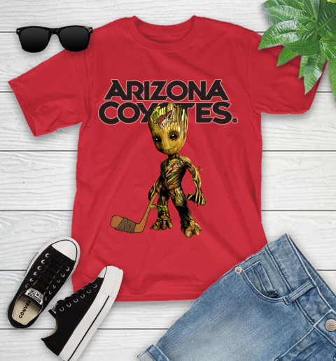 Arizona Coyotes NHL Hockey Groot Marvel Guardians Of The Galaxy Youth T-Shirt 10
