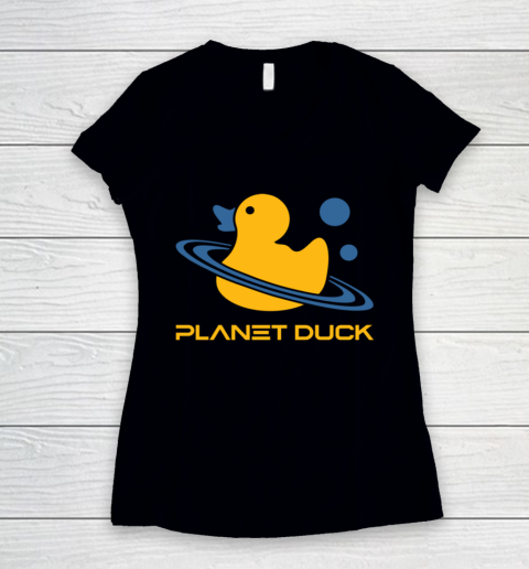 Planet Duck Quackity Women's V-Neck T-Shirt