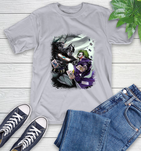 Miami Dolphins NFL Football Batman Fighting Joker DC Comics T-Shirt 6
