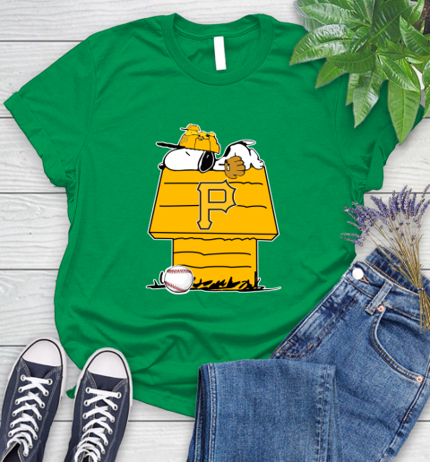 MLB Pittsburgh Pirates Snoopy Woodstock The Peanuts Movie Baseball T Shirt Women's T-Shirt 6