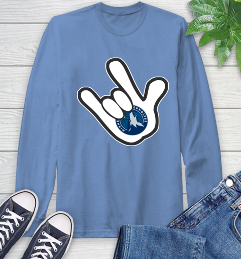Minnesota Timberwolves NBA Basketball Mickey Rock Hand Disney Long Sleeve T-Shirt 11