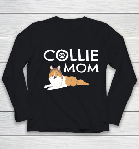 Dog Mom Shirt Collie Mom Cute Dog Puppy Pet Animal Lover Gift Youth Long Sleeve