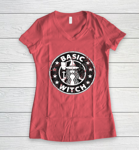 Basic Witch Halloween Vintage Style T Shirt T Shirt.3YSOT0UPCK Women's V-Neck T-Shirt 6