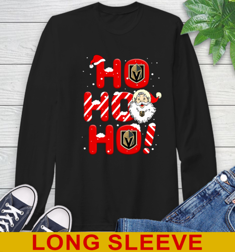 Vegas Golden Knights NHL Hockey Ho Ho Ho Santa Claus Merry Christmas Shirt Long Sleeve T-Shirt