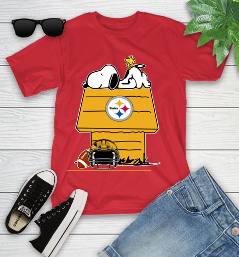 Pittsburgh Steelers NFL Football Snoopy Woodstock The Peanuts Movie Youth T-Shirt 10
