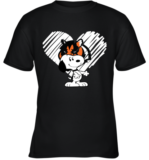 I Love Cincinnati Bengals Snoopy In My Heart NFL Youth T-Shirt
