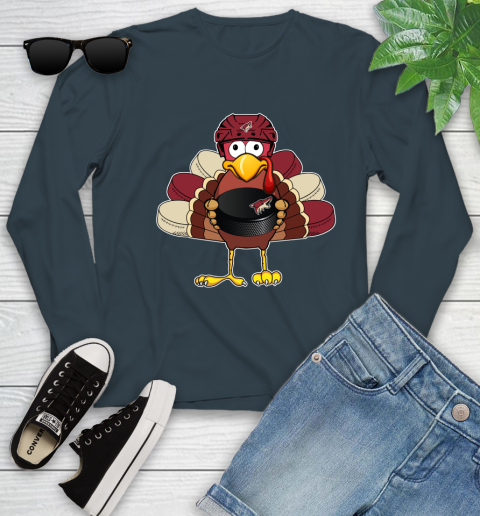 Arizona Coyotes Turkey Thanksgiving Day Youth Long Sleeve 9 Arizona Coyotes Turkey Thanksgiving Day Youth Long Sleeve - Image 9