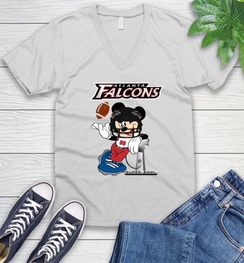 NFL Atlanta Falcons Mickey Mouse Disney Super Bowl Football T Shirt V-Neck T-Shirt