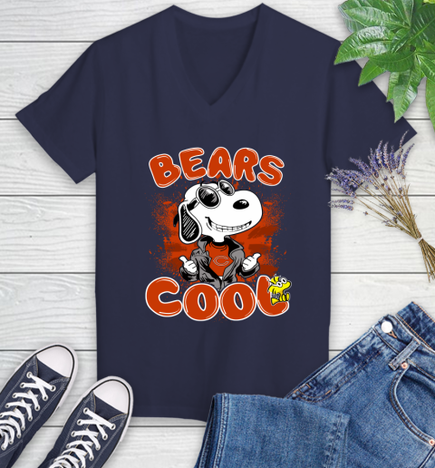 NFL Football Chicago Bears Cool Snoopy Shirt Women's V-Neck T-Shirt 10