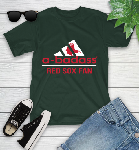 MLB A Badass Boston Red Sox Fan Adidas Baseball Sports Youth T-Shirt 5