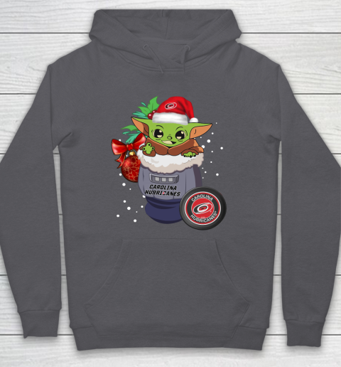 Carolina Hurricanes Christmas Baby Yoda Star Wars Funny Happy NHL Hoodie 7