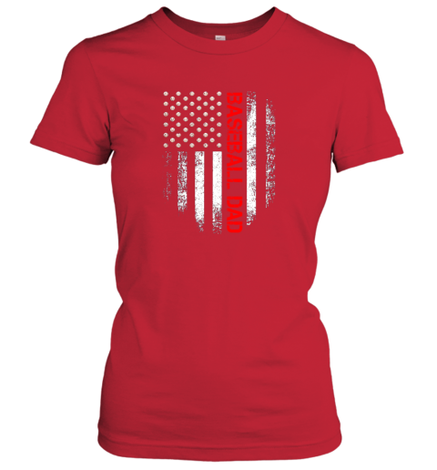 ktrn vintage usa american flag proud baseball dad player ladies t shirt 20 front red