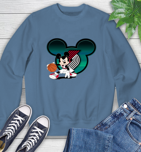 NBA Portland Trail Blazers Mickey Mouse Disney Basketball Sweatshirt 7