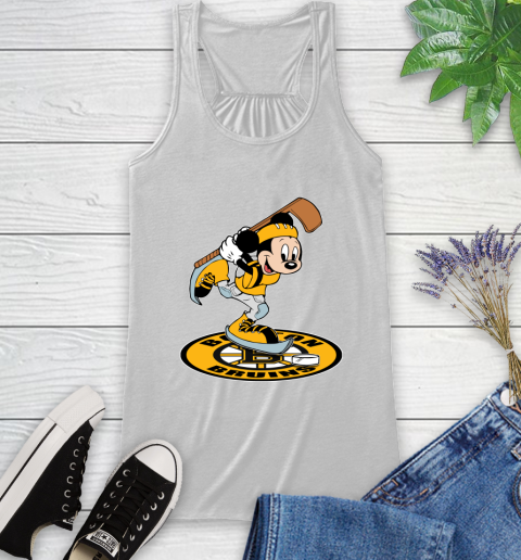 NHL Hockey Boston Bruins Cheerful Mickey Disney Shirt Racerback Tank 2