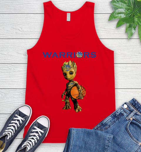 Golden State Warriors NBA Basketball Groot Marvel Guardians Of The Galaxy Tank Top 6