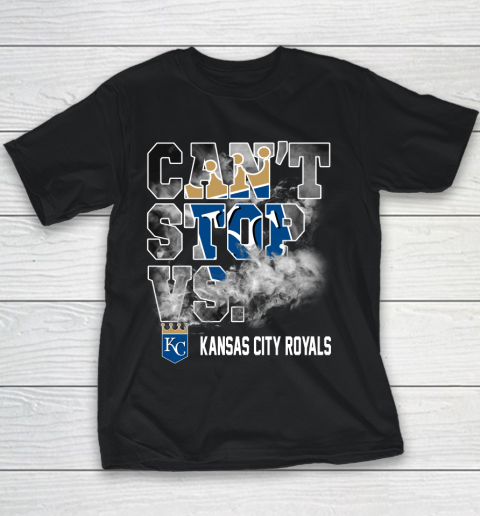 MLB Kansas City Royals Baseball Can't Stop Vs Kansas City Royals Youth T-Shirt