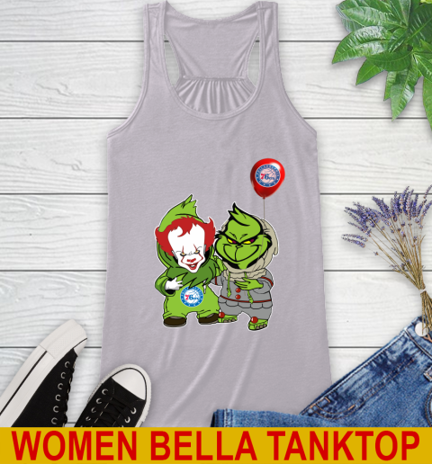 Philadelphia 76ers Baby Pennywise Grinch Christmas NBA Basketball Racerback Tank 5