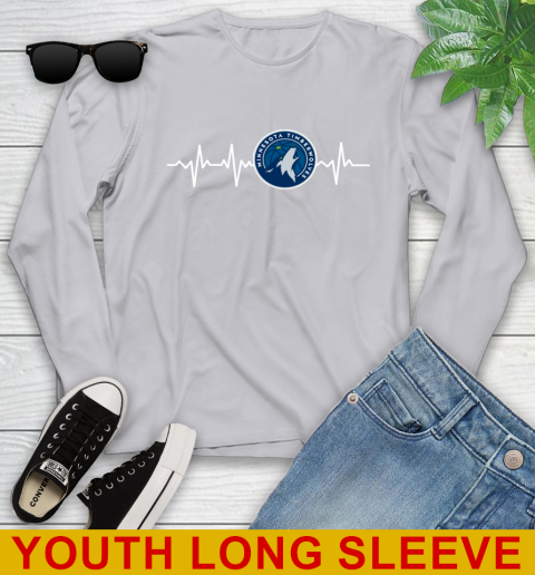 Minnesota Timberwolves NBA Basketball Heart Beat Shirt Youth Long Sleeve 5