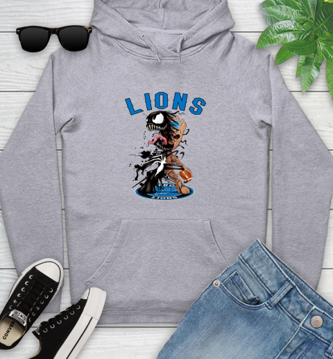 NFL Detroit Lions Football Venom Groot Guardians Of The Galaxy Youth Hoodie 6