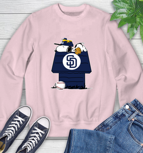 MLB San Diego Padres Snoopy Woodstock The Peanuts Movie Baseball T Shirt Sweatshirt 9