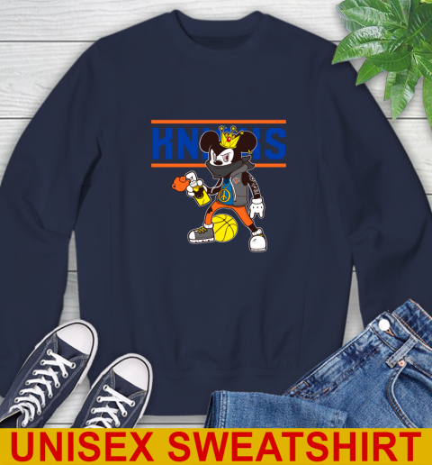 New York Knicks NBA Basketball Mickey Peace Sign Sports Sweatshirt 3
