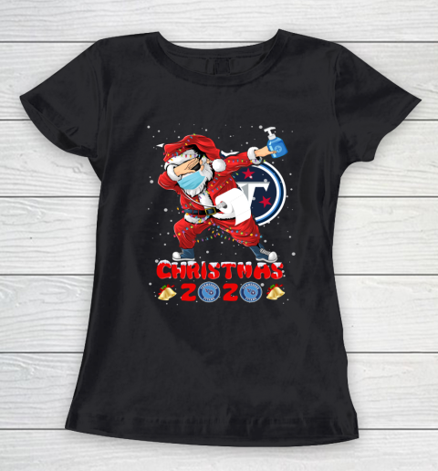 Tennessee Titans Funny Santa Claus Dabbing Christmas 2020 NFL Women's T-Shirt