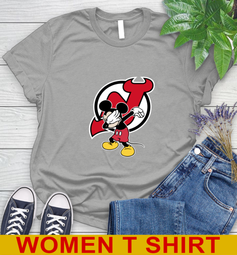 New Jersey Devils NHL Hockey Dabbing Mickey Disney Sports Women's T-Shirt 11