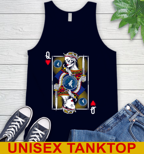 NBA Basketball Minnesota Timberwolves The Queen Of Hearts Card Shirt Tank Top 2
