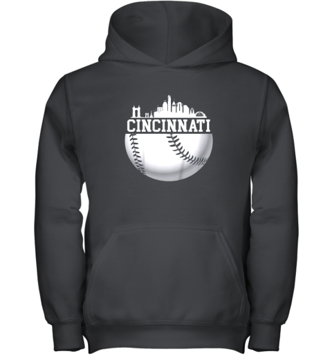 Vintage Downtown Cincinnati Shirt Baseball Retro Ohio State Youth Hoodie