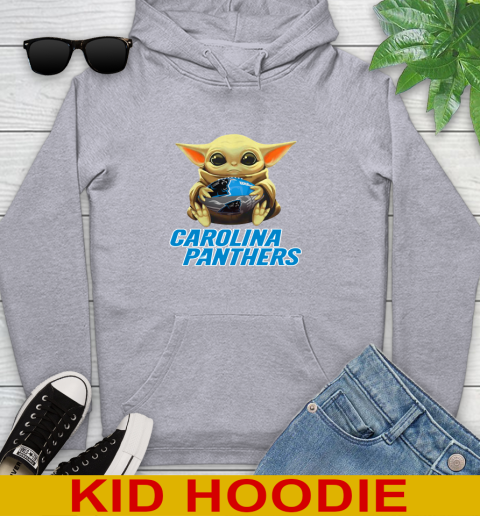 NFL Football Carolina Panthers Baby Yoda Star Wars Shirt Youth Hoodie 6