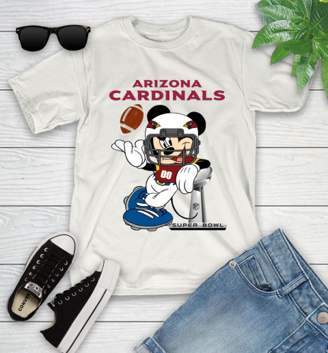 NFL Arizona Cardinals Mickey Mouse Disney Super Bowl Football T Shirt Youth T-Shirt