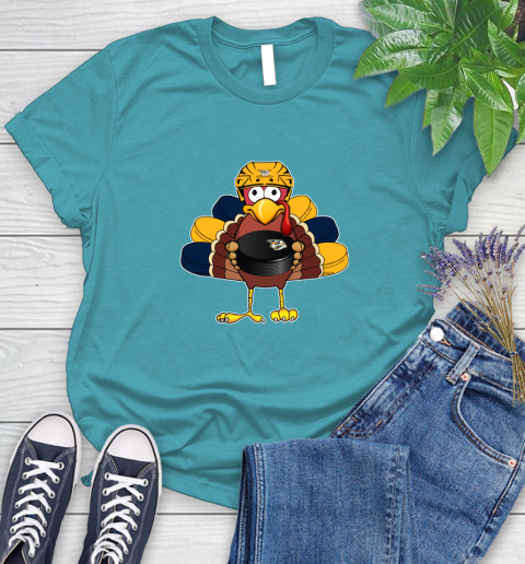 Nashville Predators Turkey Thanksgiving Day Women's T-Shirt 12