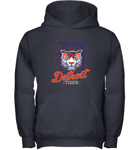 ykxk tiger mascot distressed detroit baseball t shirt new youth hoodie 43 front navy