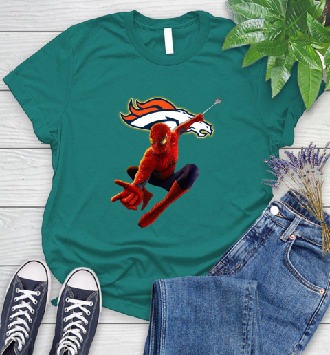 NFL Spider Man Avengers Endgame Football Denver Broncos Women's T-Shirt 12