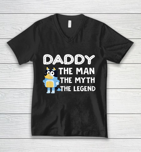 Bluey Dad Working For Father Day Lover V-Neck T-Shirt