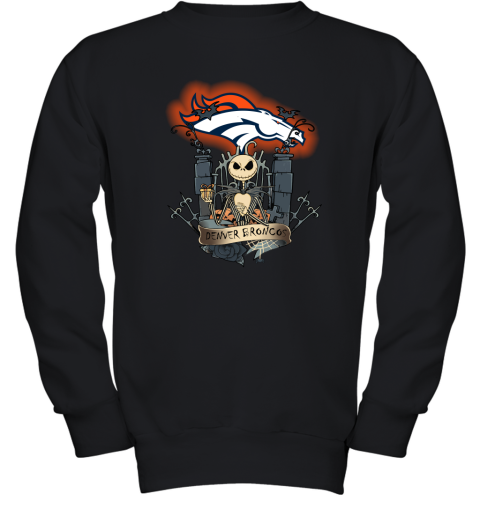 Denver Broncos Jack Skellington This Is Halloween NFL Youth Sweatshirt