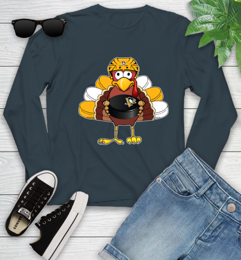 Pittsburgh Penguins Turkey Thanksgiving Day Youth Long Sleeve 8
