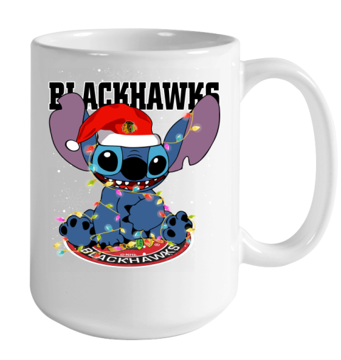Chicago Blackhawks NHL Hockey noel stitch Christmas Color Changing Mug 15oz 2
