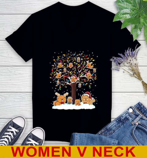 Chow Chow dog pet lover light christmas tree shirt 73