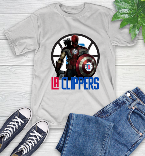 LA Clippers NBA Basketball Captain America Thor Spider Man Hawkeye Avengers T-Shirt