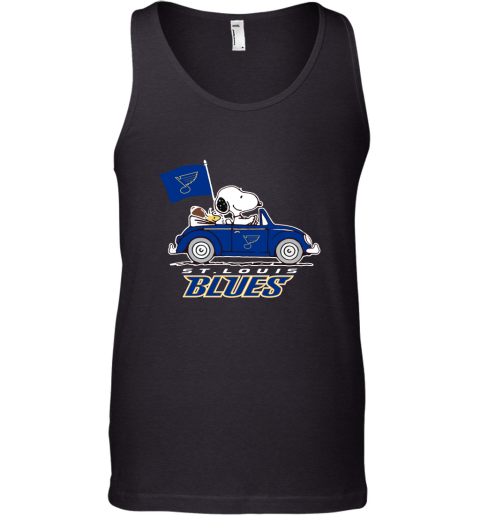 Snoopy And Woodstock Ride The St. louis Blues Car NHL Tank Top