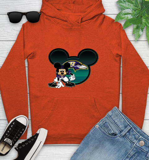 NFL Baltimore Ravens Mickey Mouse Disney Football T Shirt Youth Hoodie 5