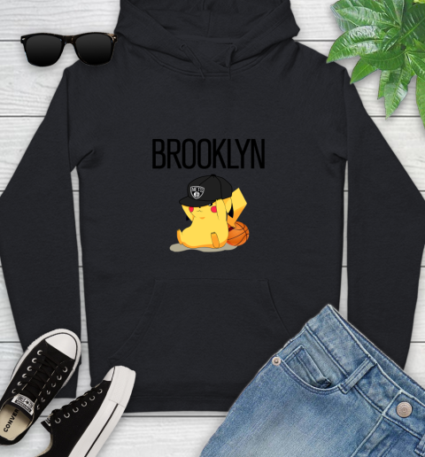 NBA Pikachu Basketball Sports Brooklyn Nets Youth Hoodie 2